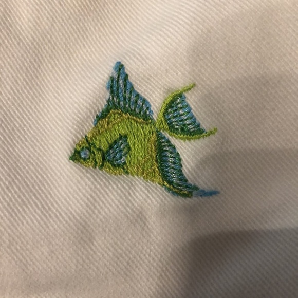 Super cute JCrew embroidered fish pants size 4 - Picture 2 of 5